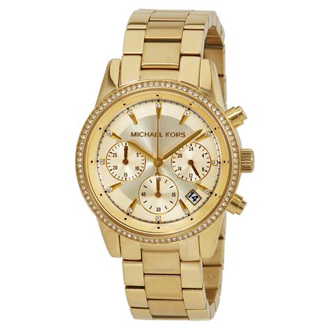 michael kors uhr chronograph gold|Michael Kors gold chronograph watch.